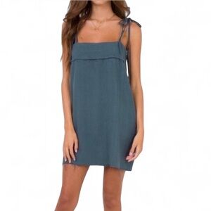 Princess Polly Vale Tie Mini Dress Teal 4